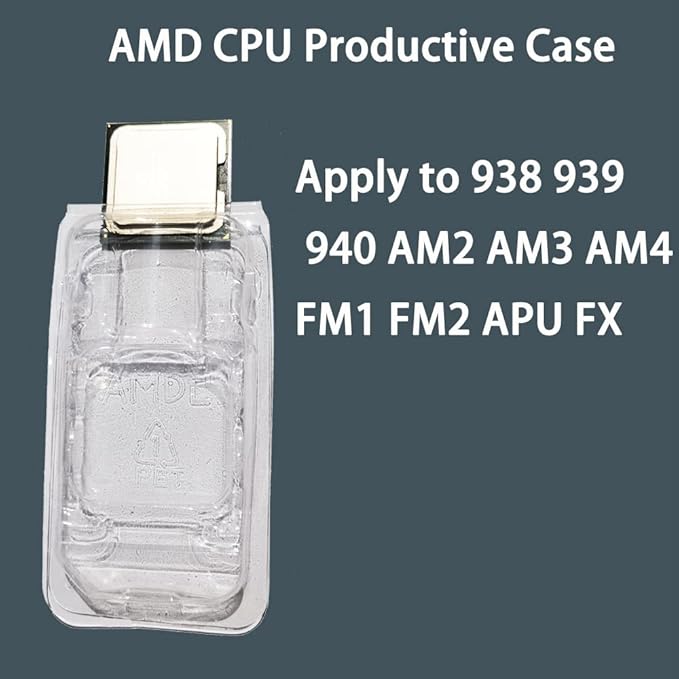 10pcs AMD CPU Protective Thicken Plastic Clamshell Case Trays Suitable with 10pcs Antistatic Bags and Labels (AMD)