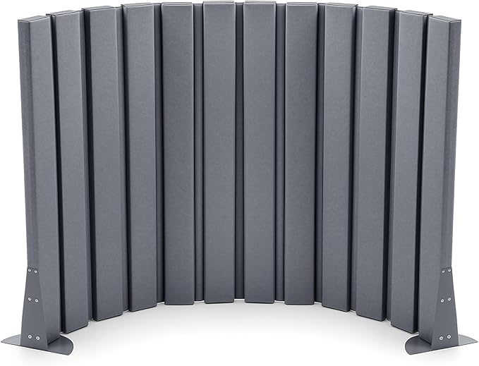 AmazingSpark 1 Pcs 48" X 6' Soundproof Room Divider Panel, Foldable Acoustic Partition Wall with Stand and Straps, Freestanding Privacy Screen for Office Study Bedroom Studio Library (Grey)