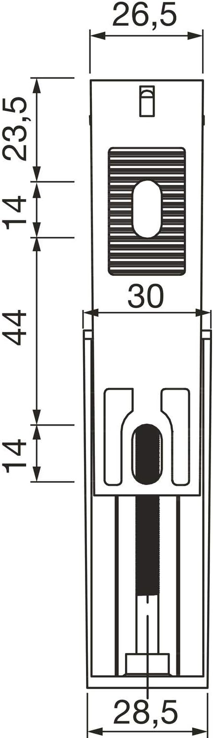 OPO 5094031 8-50 mm with Shelf Clamp Support TS Material Thickness 8-50 mm Zamak Matt Chrome