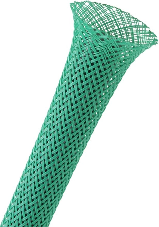 2" PET Expandable Braided Sleeving - Color: Green - Length: 200FT