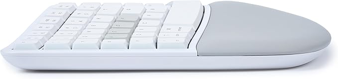 KINESIS mWave Quiet Ergonomic Keyboard for Mac (White) | Quiet Mechanical Switches | Bluetooth & USB | Programmable | Backlit | macOS Modifiers & Hotkeys