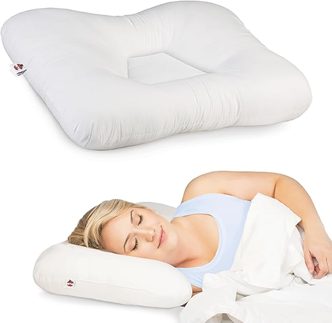 Core Products Tri-Core Cervical Support Pillow – Gentle (Medium Firmness) Orthopedic Neck Pillow for Pain Relief, Back and Side Sleepers – Ergonomic Contour Pillow – Assembled in USA, Midsize, White