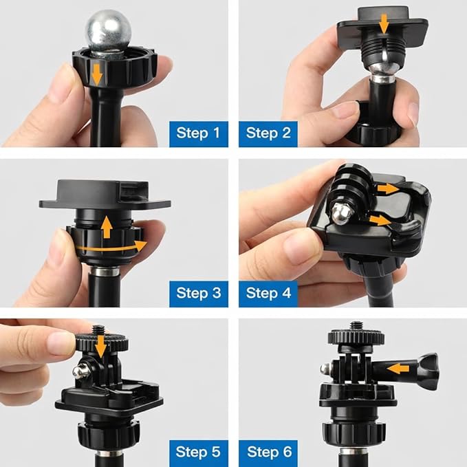 Universal 25 Inch Webcam Stand, Flexible Desk Mount Clamp Gooseneck Stand for Webcam, Camera, Microphone with 1/4" Tread