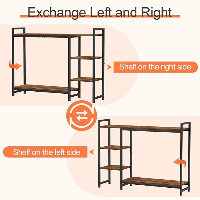 Snughome Desk Shelf, 38.6" Adjustable Desktop Organizer Shelf, Desk Hutch for Computer Monitor Stands, 4 Tier Desktop Display Rack, Wood Desktop Bookshelf Storage Rack for Home Office Dorm