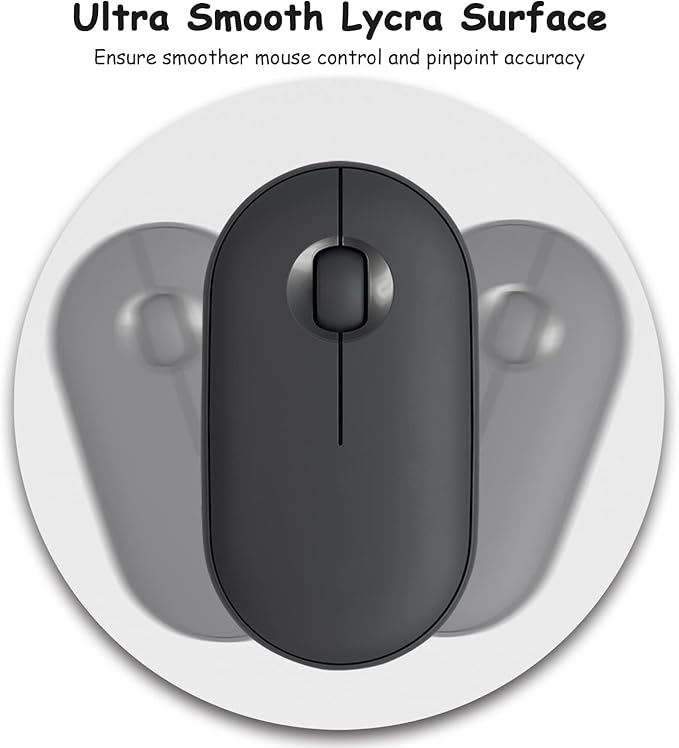 Dapesuom Small Mouse Pad, 6 x 6 Inch Thick Rubber Premium-Textured Non-Slip Portable & Washable Round Mini Mouse Mat for Women Wireless Laptops Keyboard Tray Gaming Work Computer Travel, Space Gray