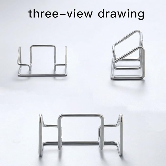 2 Pack Minimalist Metal Business Card Holder, Simple Wire Frame Desktop Organizer for Name Cards, Place Cards and QR Codes, Affordable Elegant Display for Office, Wedding and Home Decor(Silver)
