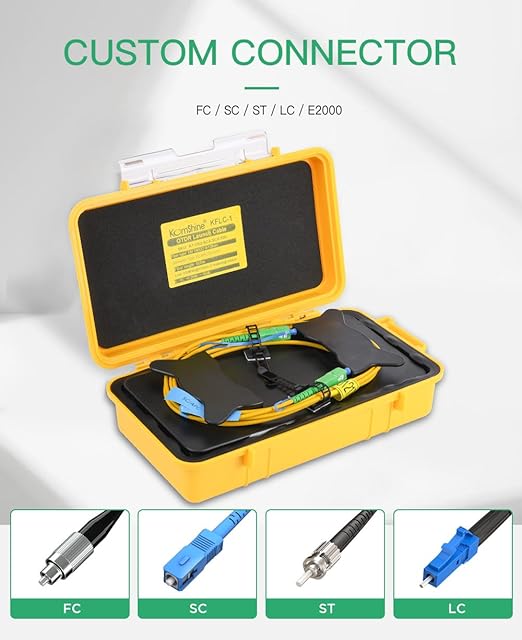 KOMSHINE SC APC-SC APC OTDR Launch Cable Box G652D Fiber Singlemode 9/125, OTDR Launch Cable Box Optical Fiber Test Extension Line Single Mode Dead Zone Eliminator 1KM