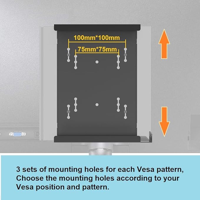 JINGCHENGMEI Wall Mount for Mini PC, Compatible with Dell OptiPlex Micro Form Factor Case, VESA and Under Desk Available, Fits MFF 7080, 7060, 7010, 5060, 3040, 3046, 3050, 3060, 3090 and More(HDM)