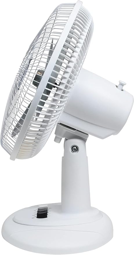 EZ-CHILL 16” Oscillating Table Fan with Adjustable Tilt, Convenient Push Button Controls, Quiet, 3 Speed, Desk Fan, Airflow 15.75 ft/sec, Ideal for Home, Bedroom, Dorm & Office, MTFD-16