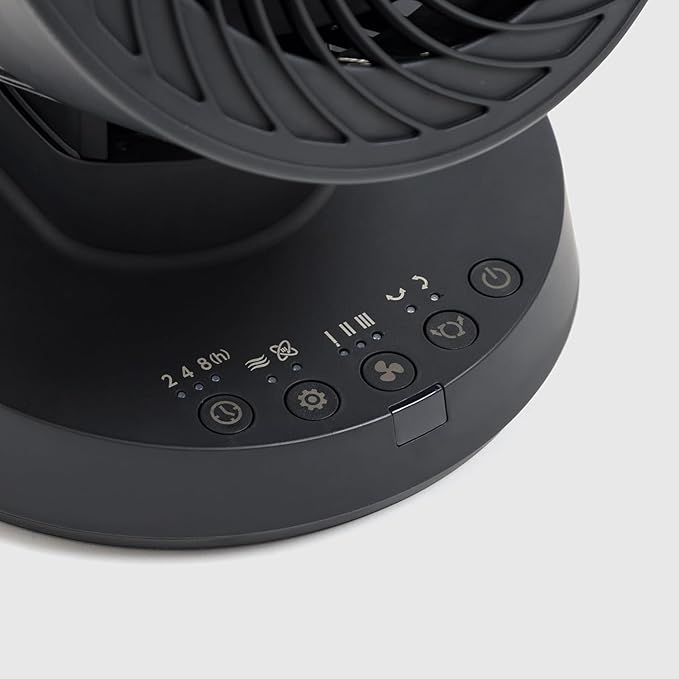 IRIS USA WOOZOO Air Circulator Fan with Remote, Oscillating, 3 Speeds, 56ft Max Air Distance, Adjustable Tilt, Quiet Motor, Small Fan for Bedroom, Office, Dorm, Black