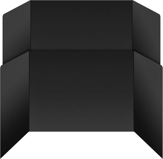 2 Pack Desk Dividers for Students - Durable & Waterproof Plastic Study Carrel Divider, Classroom Folders Teacher Supplies, Easy-to-Clean Plastic Privacy Shield Folder Boards for Student Desks, Black