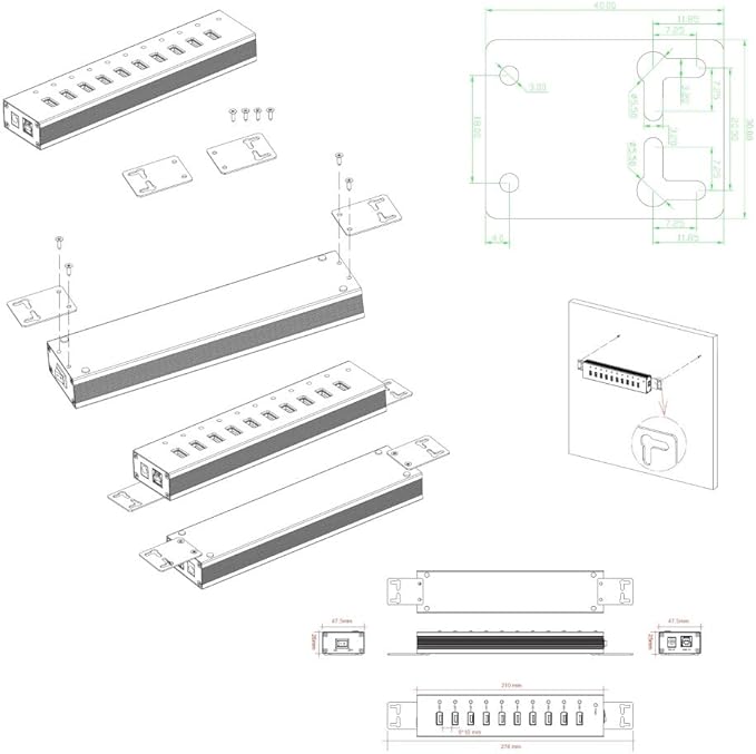 VANTEC 10-PORT USB 3.1 HUB WITH POWER ADAPTER