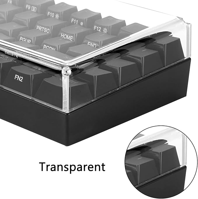 GEEKRIA Premium Acrylic Keyboard Cover for 60% Compact 61 Key Keyboard, Compatible with Razer Huntsman Mini, RK Royal KLUDGE RK61 (Transparent)