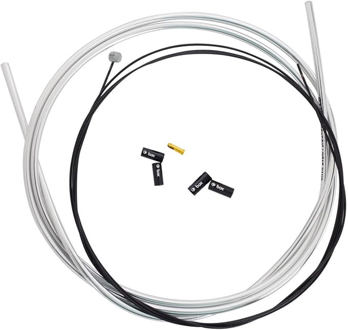 Box One/Two Linear Bicycle Brake Cable Housing Kit with 1 Set Bike Brake Line, 1 Piece Bike Cable Housing with 2 Alloy End Caps Compatible for All V Brakes