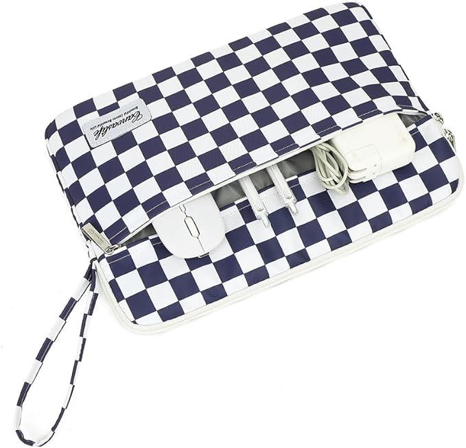 canvaslife 13.3-inch Notebook Computer, Shockproof, Waterproof and Protective Travel Notebook Computer case, Suitable for 13-13.3-inch Notebook Computer Cases (Deep Blue Checker)