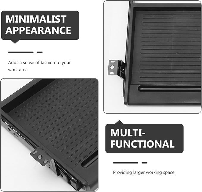 jojofuny 1 Set of Keyboard Tray Under Desk, Keyboard Sliding Tray Under Desk, Drawer Slide, Shelf, for Home and Office