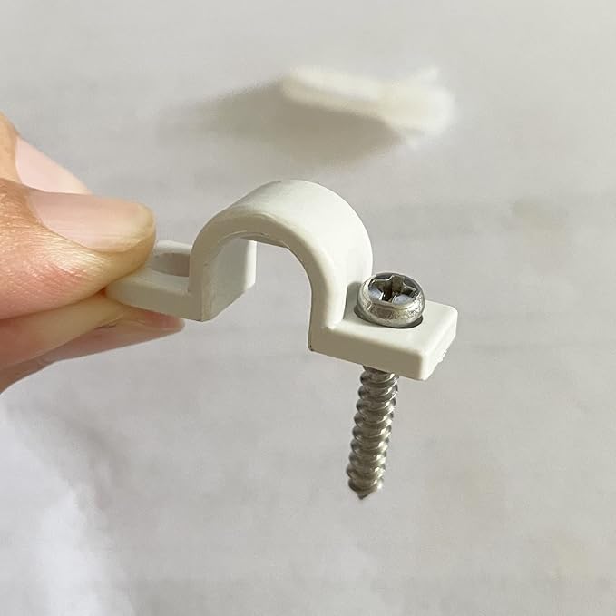 Wire Shelf Loop Clips 12Pcs Shelf Clips with Screws Expansion Tubes for Wire Shelving – White