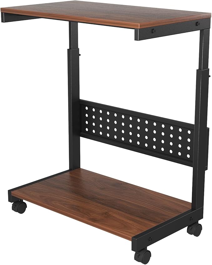 Computer Tower Stand / PC Tower Stand with Wheels, Dual Tier & 5-Level Adjustable CPU Holder Cart (23.2-33.5") — Under Desk Floor PC Stand for Gaming & Home Office