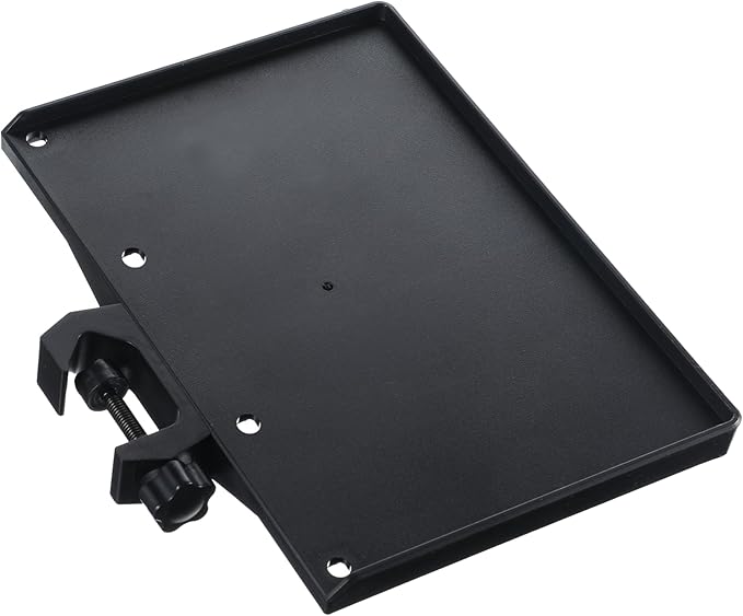 Microphone Stand Shelf Tray, 9.4" × 6.9" Plastic Shelf for Mic Stand Tray Clamp on Firm Rack Music Holder Adjustable with 4 Pound Capacity for Stage Music Sheet Recording Karaoke Podcast