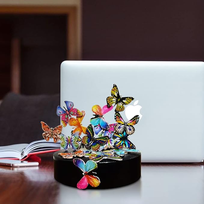 Desk Sculpture Butterflies Desktop Stress Relief Toy Fidget Toy for Anxiety Office Gift (22pcs Butterflies)