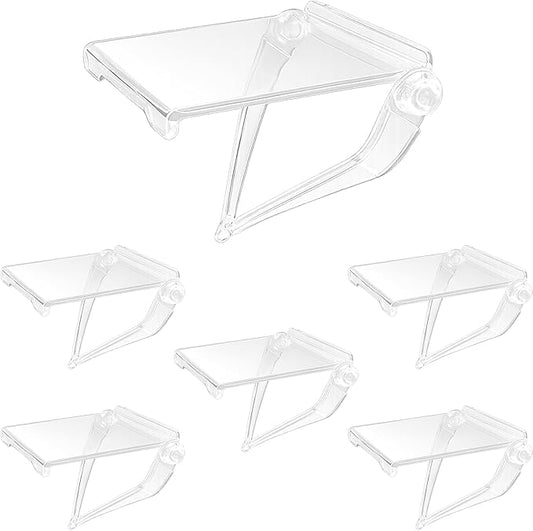 6PCs Acrylic Display Risers Stand Computer Monitor Clear Display Shelf Computer Screen Decor for Mini Figurine Home Office Desk Figures Organizer