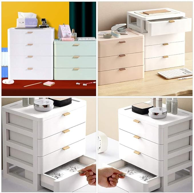 Lurrose Makeup Organizer with Drawer Tabletop Storage Box 11.41X10.23X7.67In Multi-Layer Cosmetic Storage Case for Vanity Desk Office Supplies