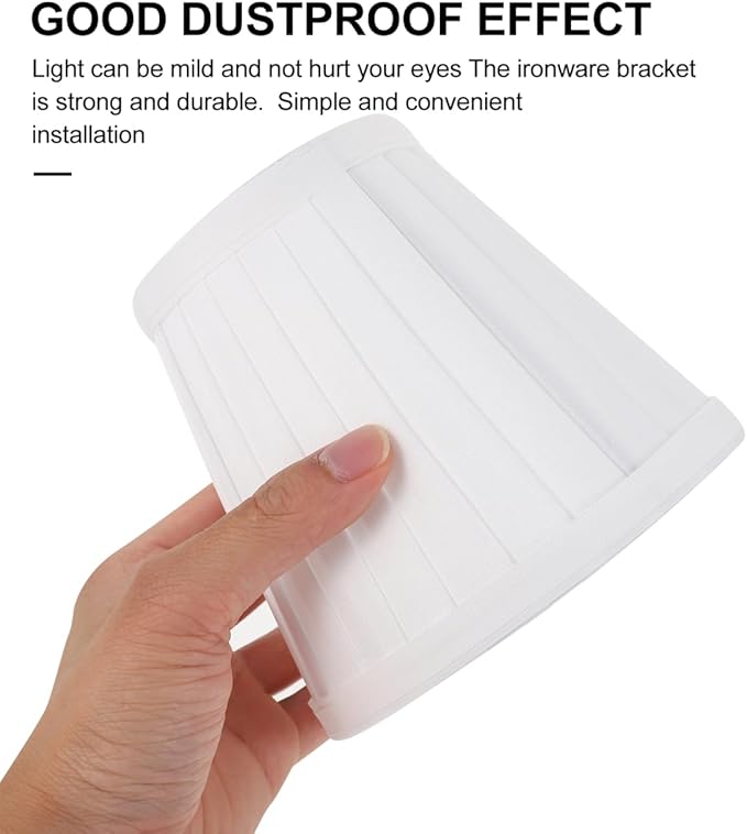 Hemobllo Small Lamp Shade - Clip On Bulb Lampshade Fabric Mini Fitter Replacement for Chandelier Table Floor Wall, 5x5x3 Inch, White
