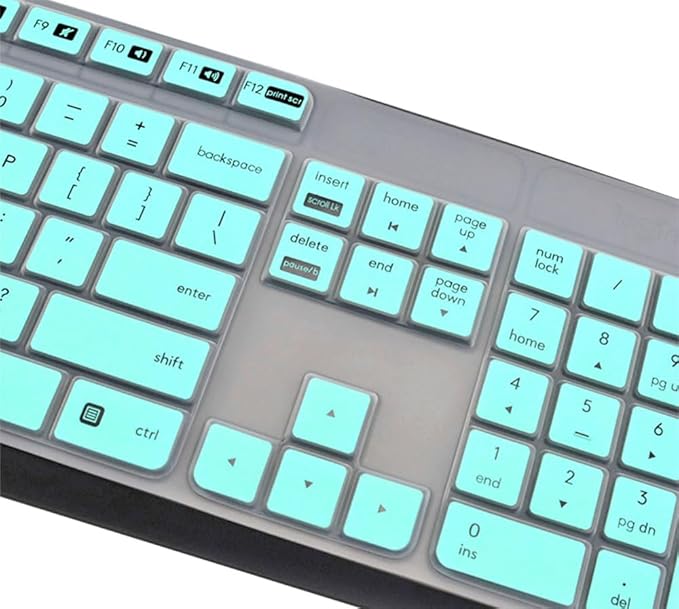 Silicone Keyboard Skin Cover Protector Compatible for Logitech MK235, Logitech K375S Wireless Keyboard, Logitech MK235 K375S Keyboard Accesseries (Mint)