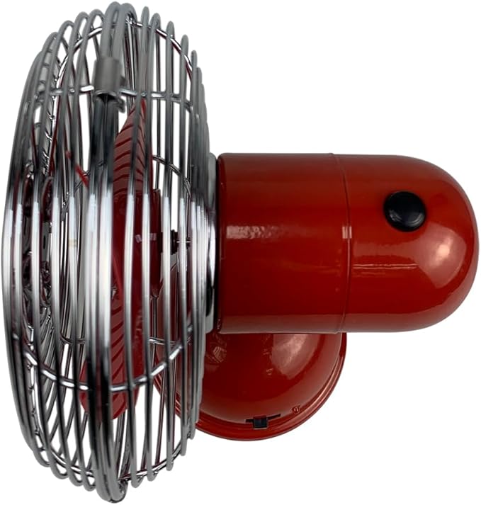 Good Housekeeping (92521) All-Metal USB-Powered 5" Oscillating Personal Fan (Crimson Red)
