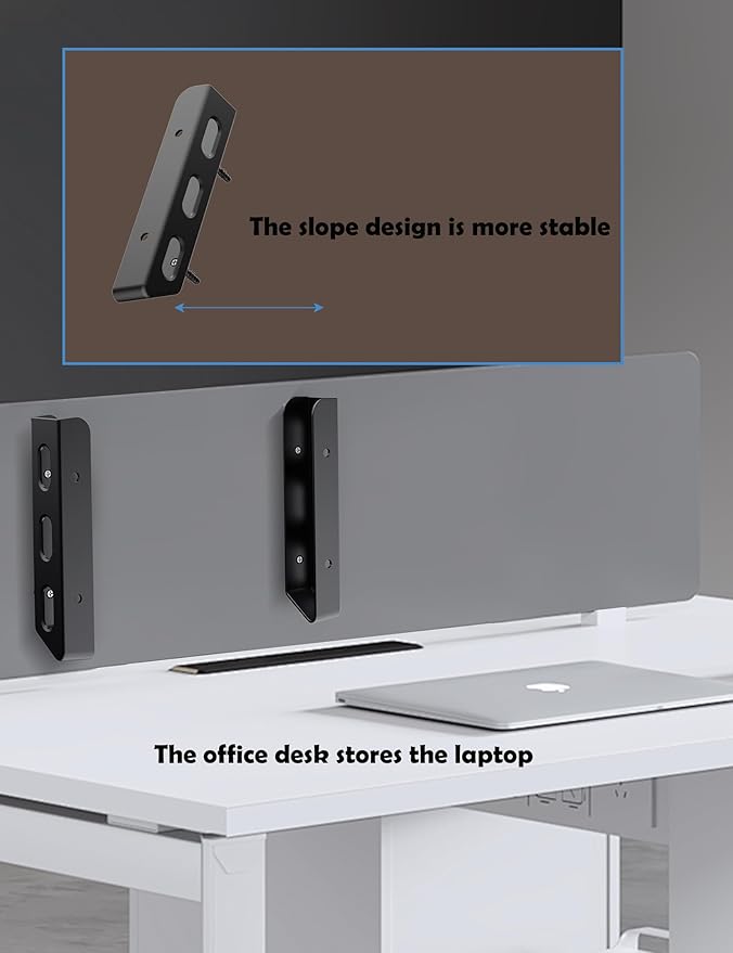 Under Desk Laptop Holder/Wall Mount, Compatible with Keyboard and Small Devices Up to 40mm/1.57in Thick Like Macbooks, Surface, Routers, Modems, Cable Box, Network Switch and More (Black)