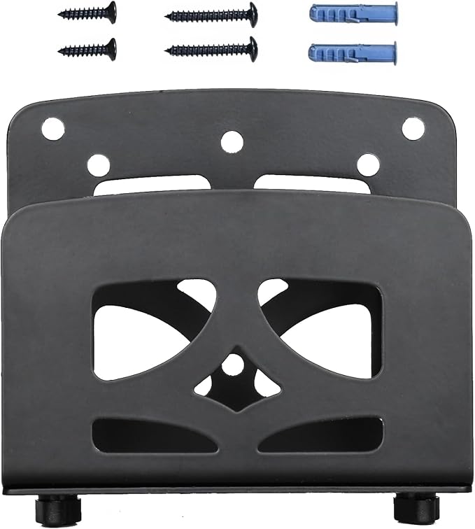 Adjustable Small Device Holder, Wall Mount or VESA Mount Streaming Media Player Stand for WII, Switch, Laptop, PC, PS4, Cable Boxes, Modems,Router,Power,mini pc,Mac mini,OptiPlex MFF etc.