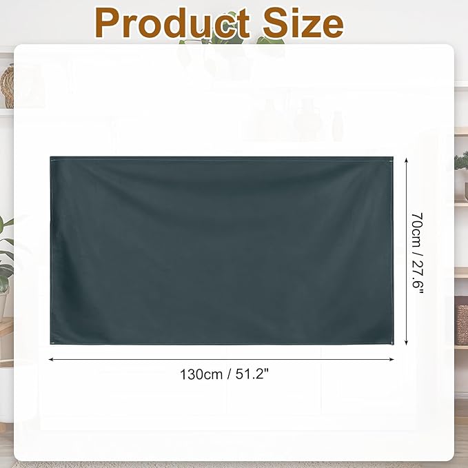 uxcell Cabinet Curtains, Dust Proof Privacy Drape Short Curtain, Hook & Loop Under The Desk Skirt for Kitchen Bathroom Closet Storage Room (51.1" W x 27.6" H, Dark Gray)