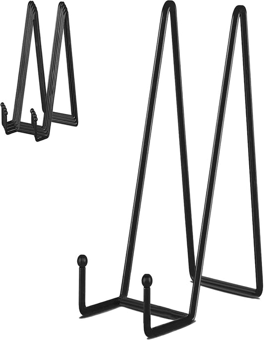 IBosins 5 Pack 16 Inch Plate Holder Display Stands, Large Metal Black Frame Stand for Picture, Book, Photo Easel, Creation, Collectibles