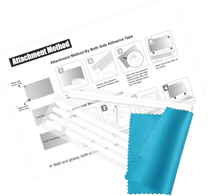 24 Inch - 16:9 Aspect Ratio - Computer Privacy Screen Filter for Widescreen Monitor - Anti-Glare - Anti-Scratch Protector Film - Protects Your Eyes from Harmful Glare and Blue Light