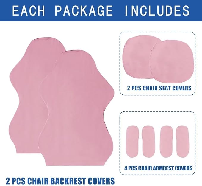 SARAFLORA 2 Pack Gaming Chair Cover, Stretchable Computer Chairs Cover Removable Office Chair Cover for Armchair, Swivel Chairs, Computer Boss Chair, Spandex Chair Slipcovers, Pink
