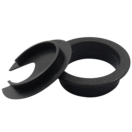 Bivethoi 5pcs 2 inch Desk Wire Cord Cable Grommets Hole Cover for Office PC Desk Cable Cord Organizer Plastic Cover Black(U Shape)
