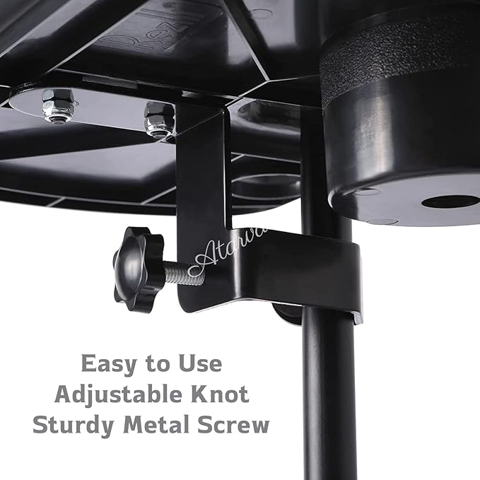 Universal Microphone Stand Tray with Drink Holder, Adjustable Mic Stand Clamp-On Utility Shelf Rack Tray Holder for Music Sheet, Live Streaming, Concert, Karaoke, Recording, Music Stand Accessories