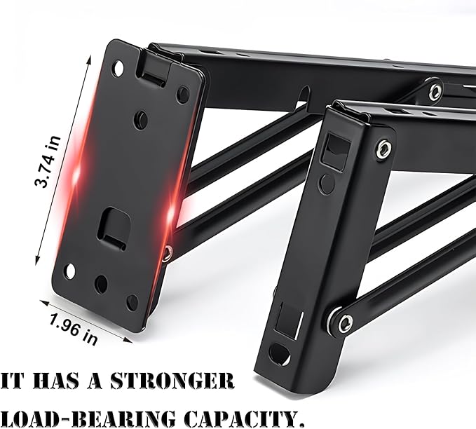 Detachable Folding Shelf Brackets 10 Inch 2 Pack Heavy Duty Wall Mounted Collapsible L Bracket for RV, Workbench, Laundry, Kitchen, Bathroom, Garage & DIY Folding Table