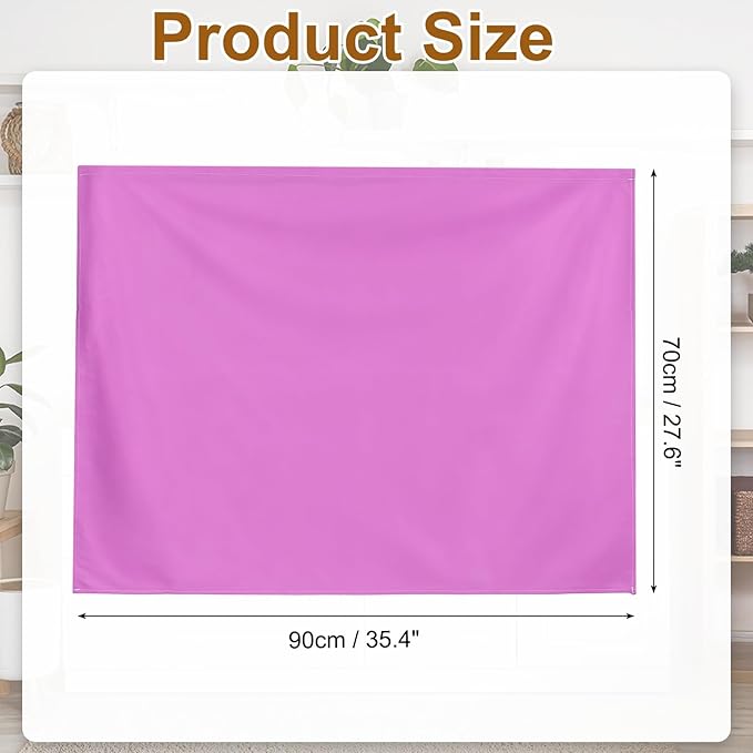 uxcell Cabinet Curtains, Dust Proof Privacy Drape Short Curtain, Hook & Loop Under The Desk Skirt for Kitchen Bathroom Closet Storage Room (35.4" W x 27.6" H, Purple)