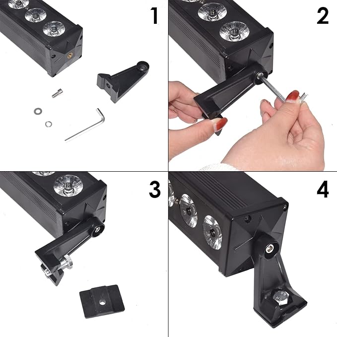 Eyourlife Universal Side Mounting Bracket for Double Row Straight or Curved LED Light Bar - Rubber Pad Included (Pack of 2)