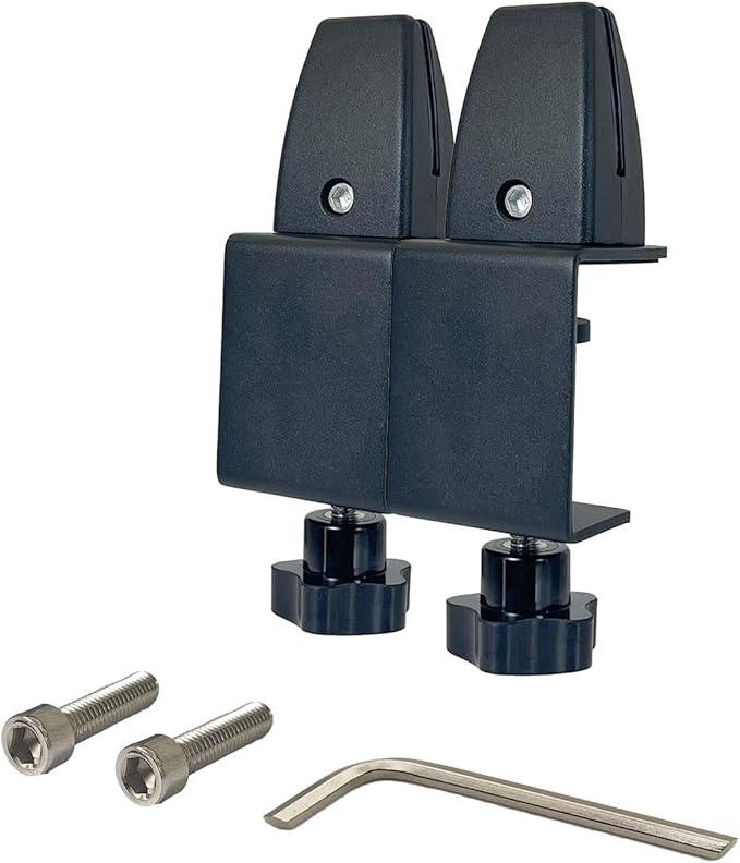 Desk Divider Clamp For 1/8" To 0.51" Panel, Adjustable Desk Partition Clamp For 0.32" To 2.04" Desktop, Standing Desk Accessories For Desk Privacy Folders, Black Sneeze Guard Holder 2-pack
