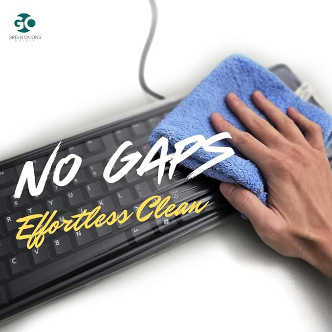 Universal KeyboardCap. Fully Covered Flat Style 0.025mm Waterproof Anti-Dust Desktop Keyboard Cover with Numeric Hospital/Dentist Use (for Gaming Keyboard)
