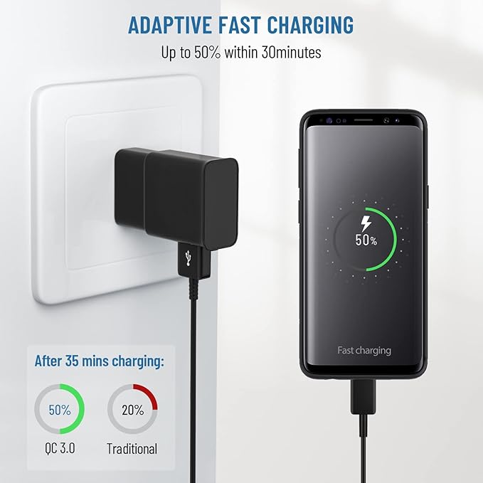 Type C Charger Fast Charging,Android Phone Charger Block with USB C Charger Cables 6.6Ft & 10Ft for S26/S25/S23/S22/S21/S20/S10/S10 Plus/S10E/S9/S8/S21Ultra/S22+/S22 Ultra/Note 8/9/10/20