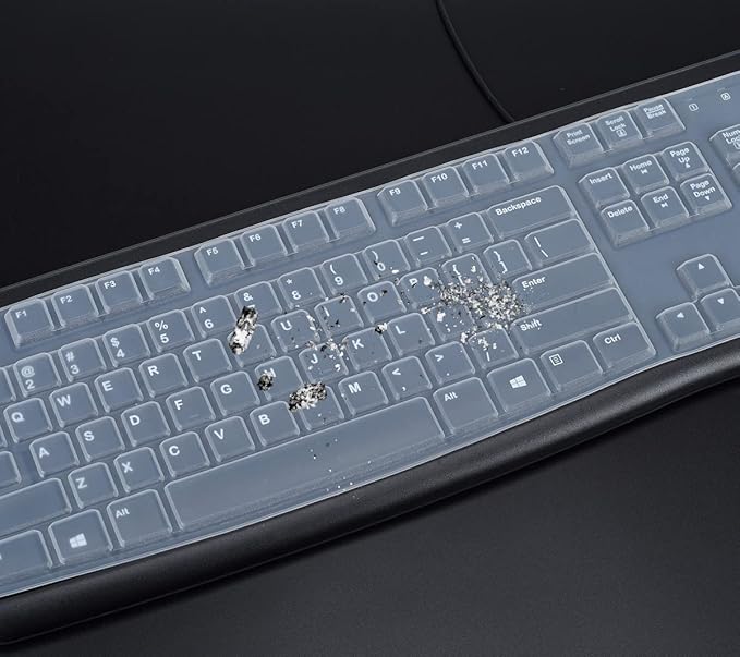 Keyboard Cover for Logitech K120 & MK120 Wired Keyboard, Ultra Thin Logitech K120 Keyboard Skin Protector - Clear