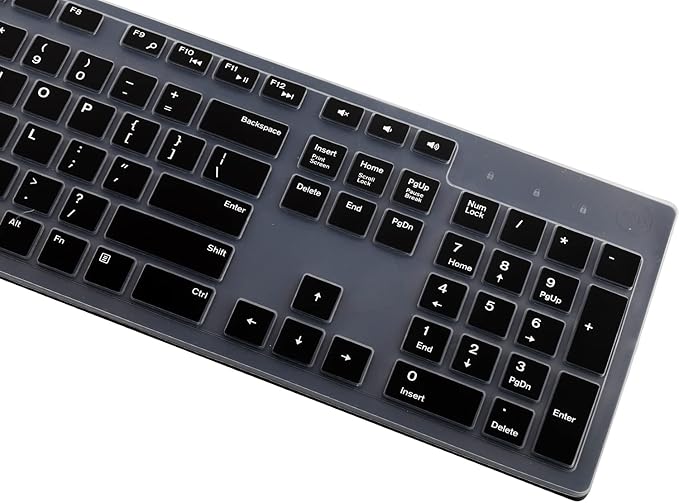 i-Tensodo 2PCS Keyboard Cover for Dell KB216 KB216p KB216d KM636 Keyboard/Dell Optiplex 5250 3050 3240 5460 7450 7050 /Dell Inspiron AIO 3475 3670 3477 7700 Desktop Keyboard