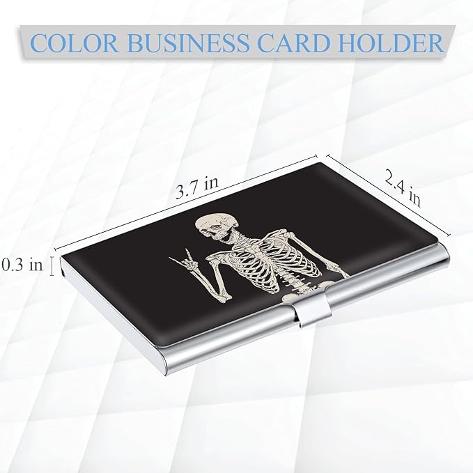 Business Card Holder，Color Printing Men's and Women's Business Card Case，Ultra-thin Metal Business Card Organizer，Carry-on Pocket Wallet Business Card Holder