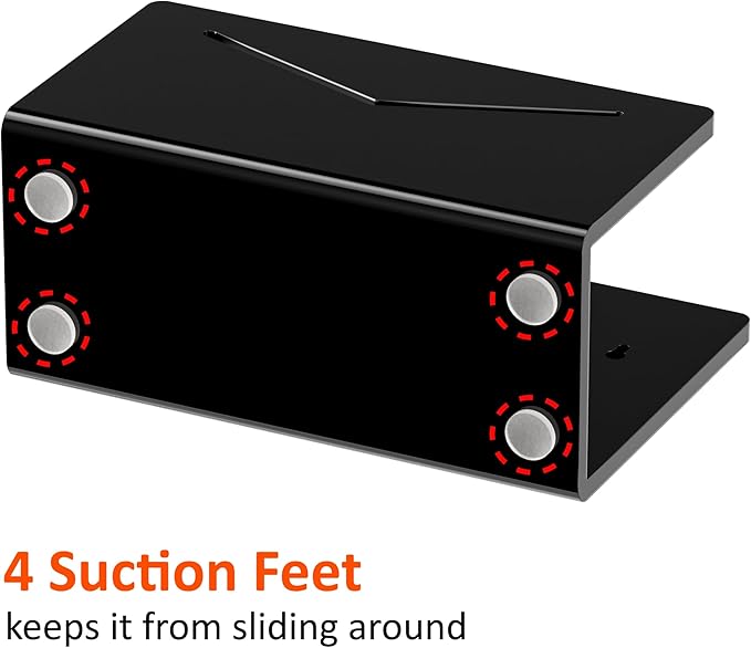FUCDTEFC Acrylic Mail Holder, Black Acrylic File Letter Organizer, Vertical Envelope Mail Holder for Desk, Lightweight Countertop Bill Holding Sorter Letter Invoice Stand for Home Office School