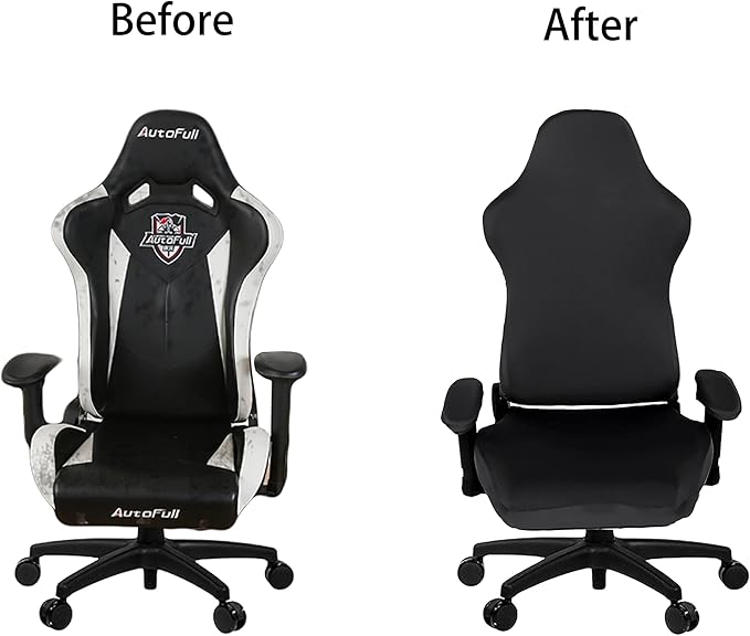 SARAFLORA Gaming Chair Covers Stretch Washable Computer Chairs Slipcovers for Armchair, Swivel Chair, Computer boss Chairs (Black, X-Large)