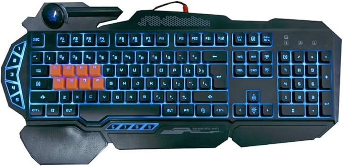 Bloody B318 8-Key Light Strike (LK) Semi Optical Mechanical Gaming Keyboard – 9 Dedicated Macro Keys - 3 Color LED Backlit – 8 LK Black Switch