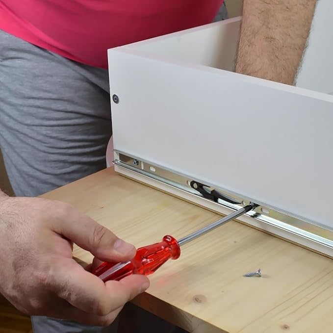 FAVOMOTO Drawer Slides, Underdesk Keyboard Tray Slides Drawer Glides Full Extension Drawer Slides Dresser Glides Keyboard Tray Under Desk Slide for Cabinet Furniture Hardware Accessories